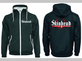 Skinhead love music hate politics šuštiaková bunda čierna materiál povrch:100% nylon, podšívka: 100% polyester, pohodlná,vode a vetru odolná